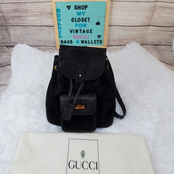 Gucci Handbags - Gucci MINI Bamboo suede backpack